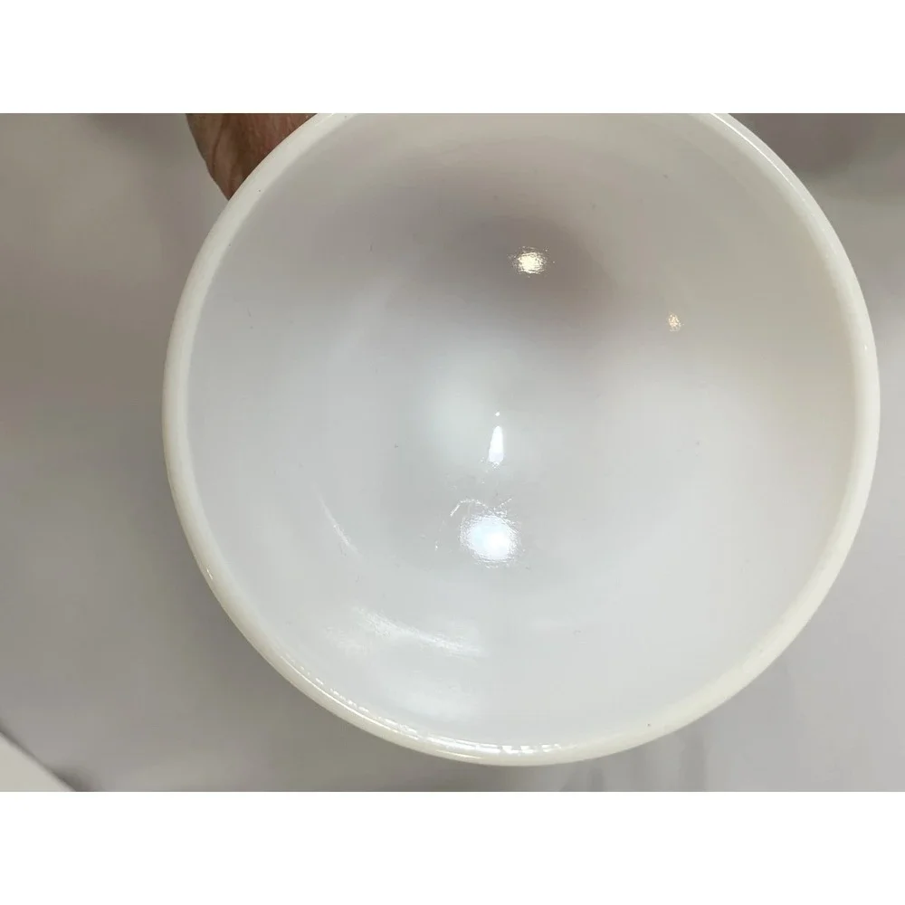 Milk Glass Footed Coupes White Ribbed Vintage 3.5